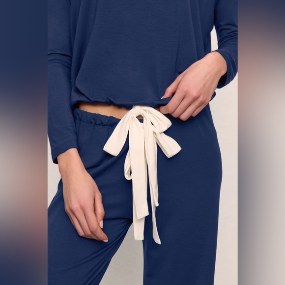 Eberjey Gisele Slouchy PJ Pajama Lounge Set Navy - Picture 3 of 7